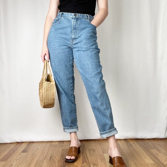 Vintage Denim - Vintage High Rise Straight Leg Jeans Relaxed Boyfriend Full Length Denim 90s Dad